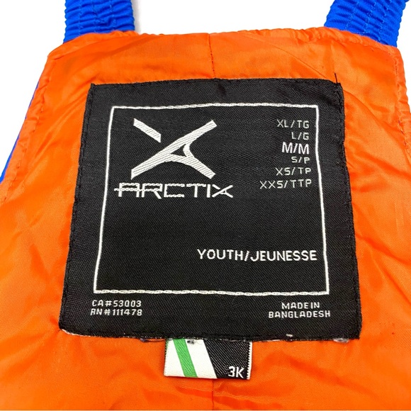 ARCTIX Youth Boys Orange Insulated Snow Bibs Overalls - Picture 10 of 12